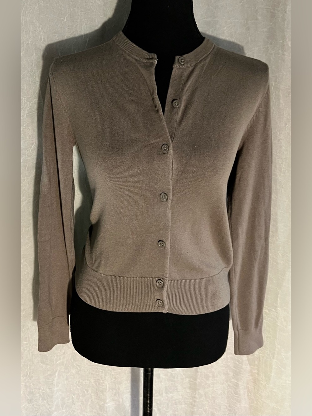 H&M Taupe Lightweight Button-Up Cardigan